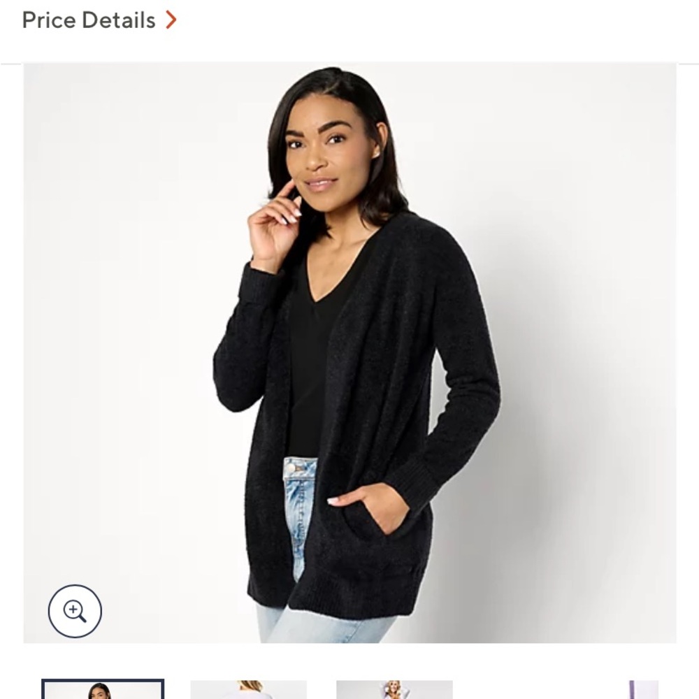 Barefoot dream black cardigan small w/ pockets